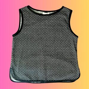 Max Studio Sleeveless Top - Black & White Geometric Print Size Small